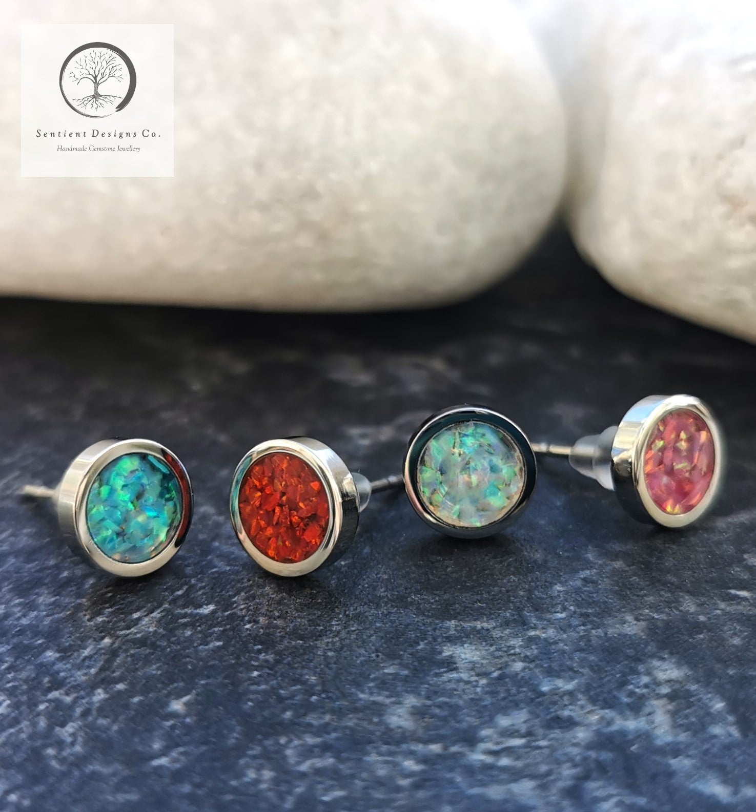 Opal Earrings Front