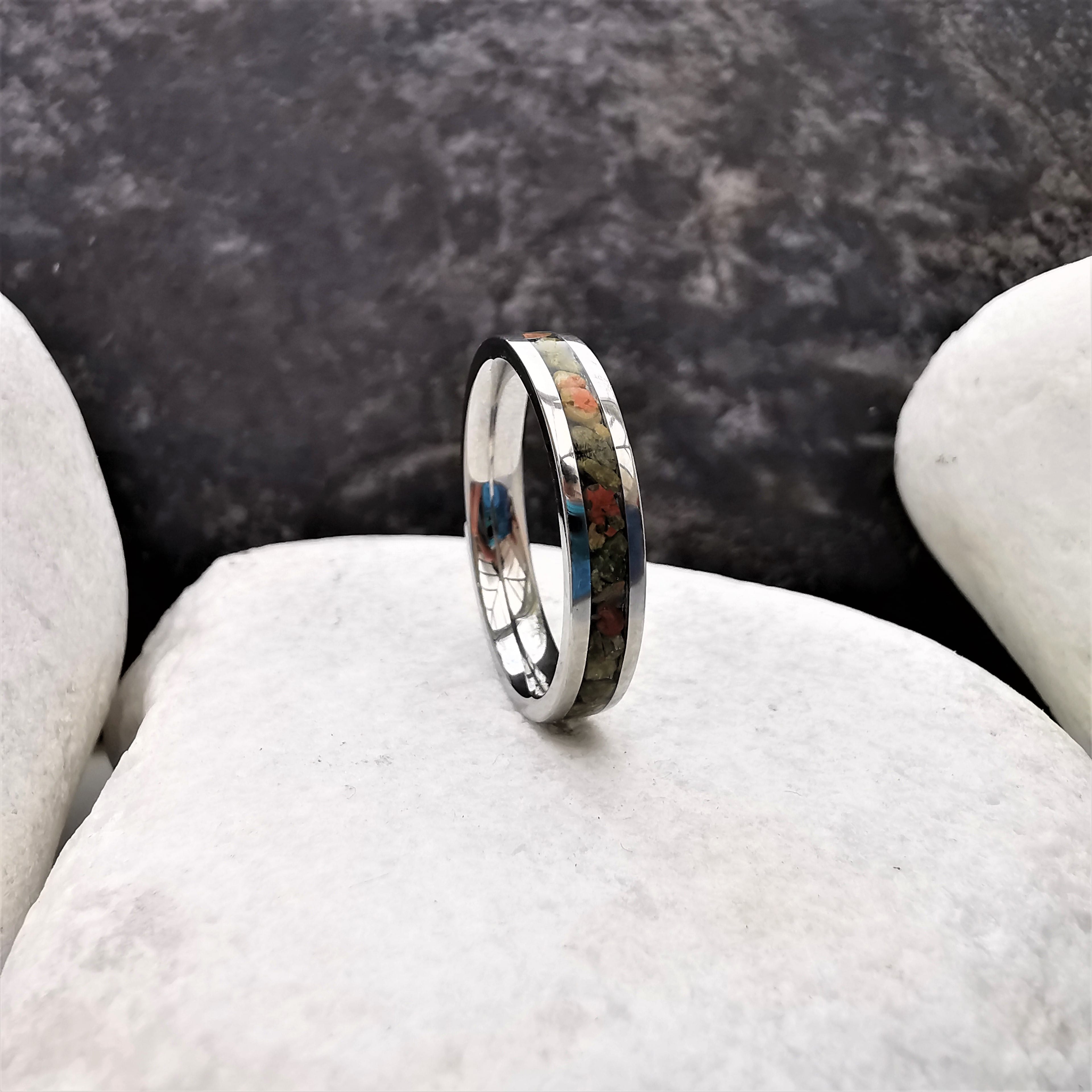 Thin Unakite Ring Front