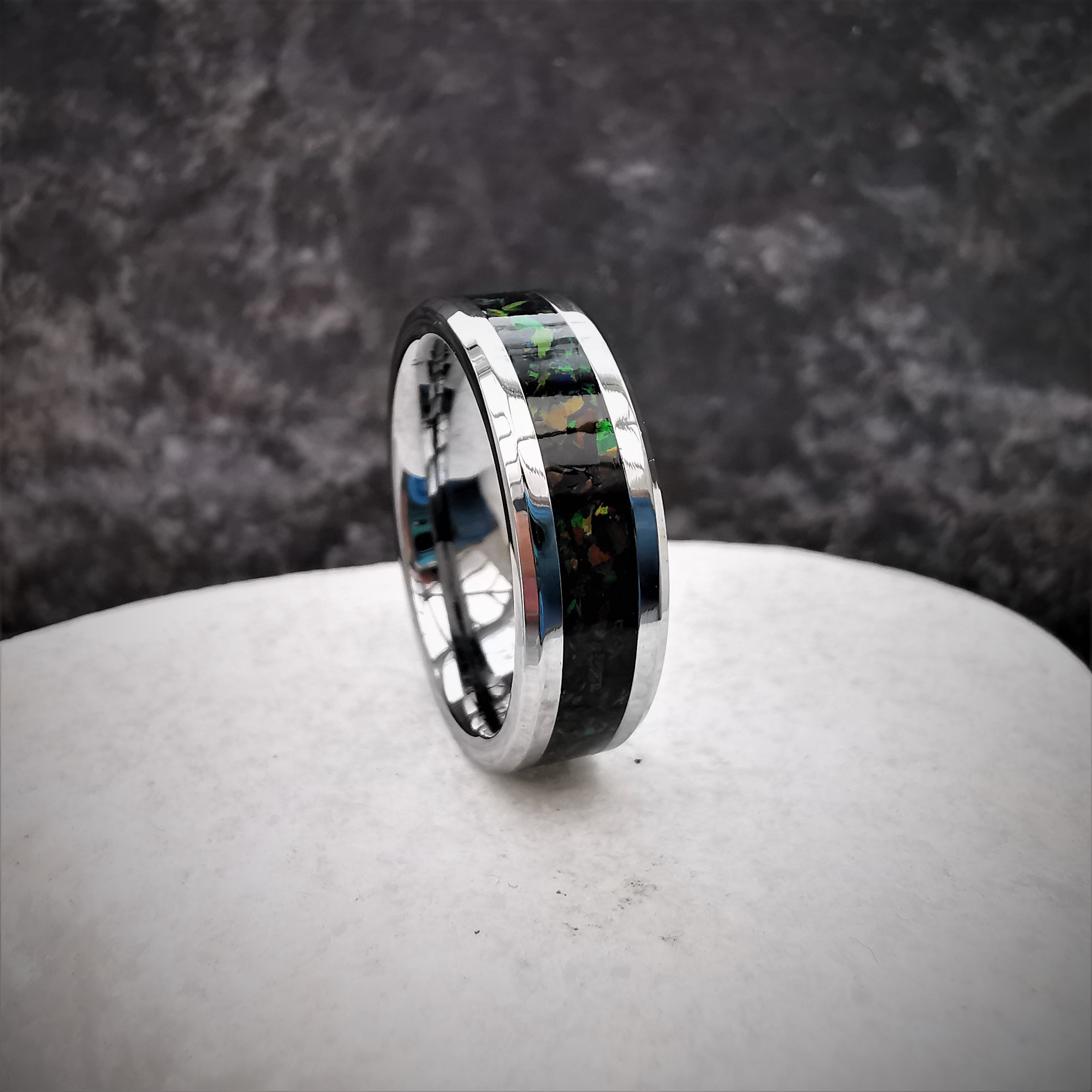 black opal ring front