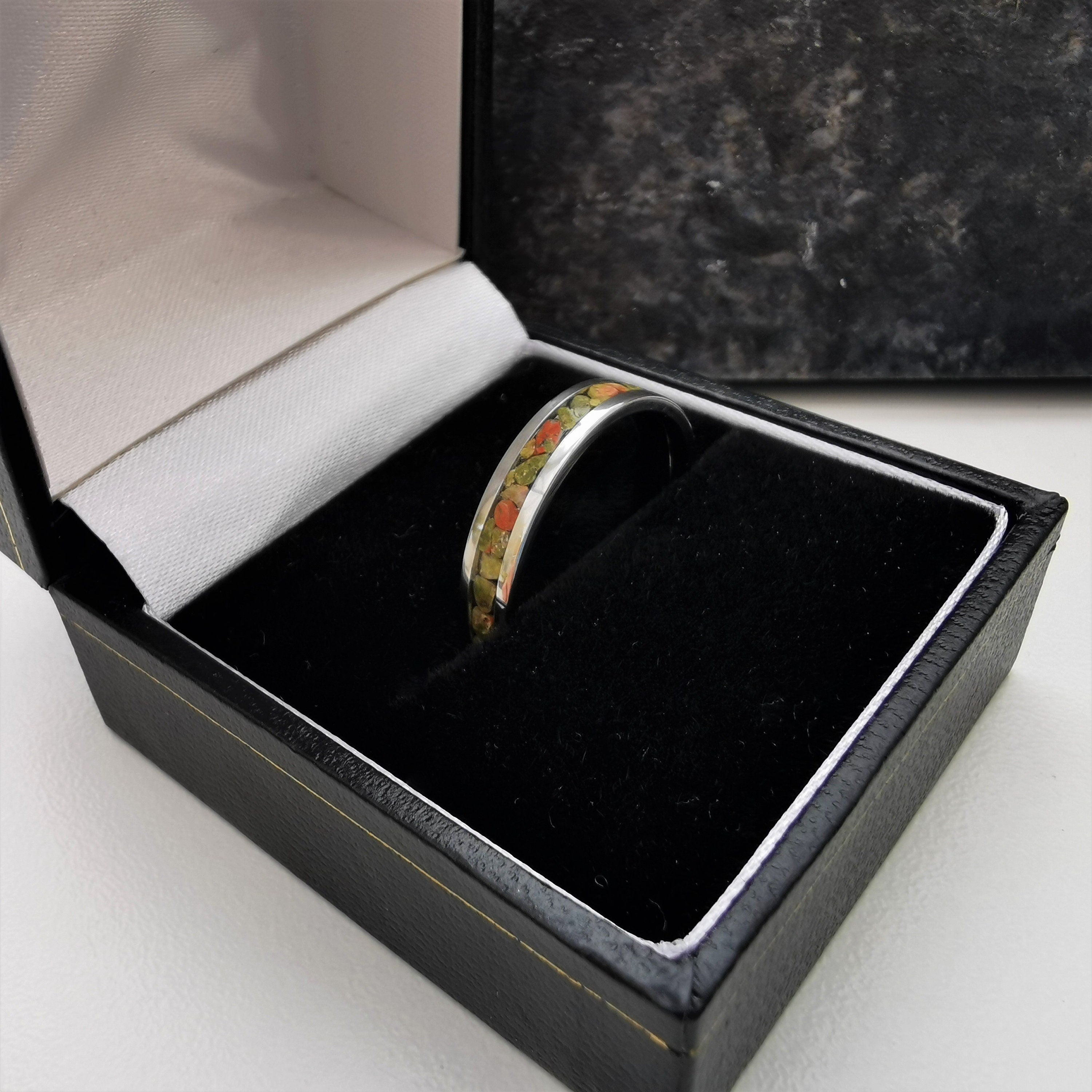 Thin Unakite Ring Boxed
