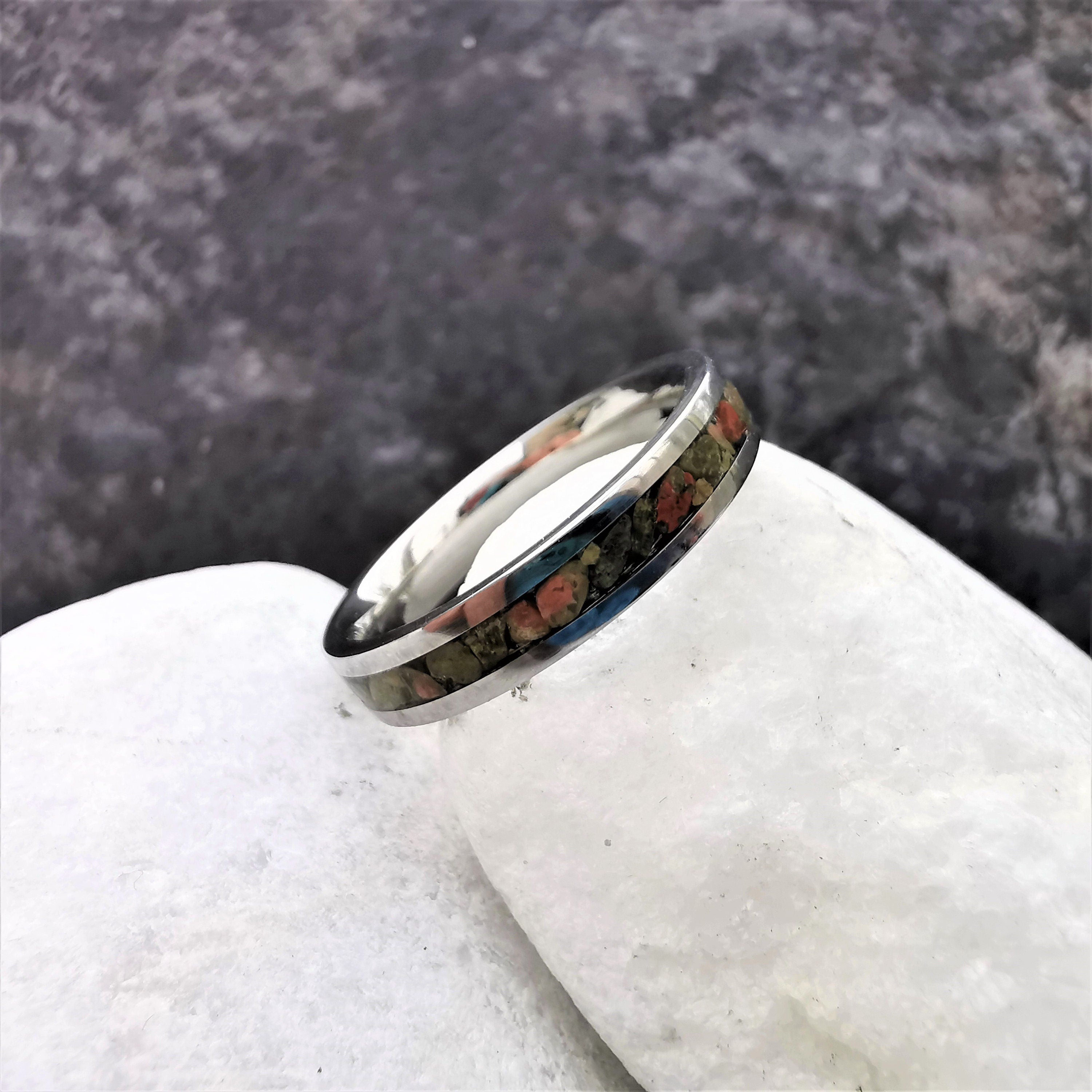 Thin Unakite Ring Close