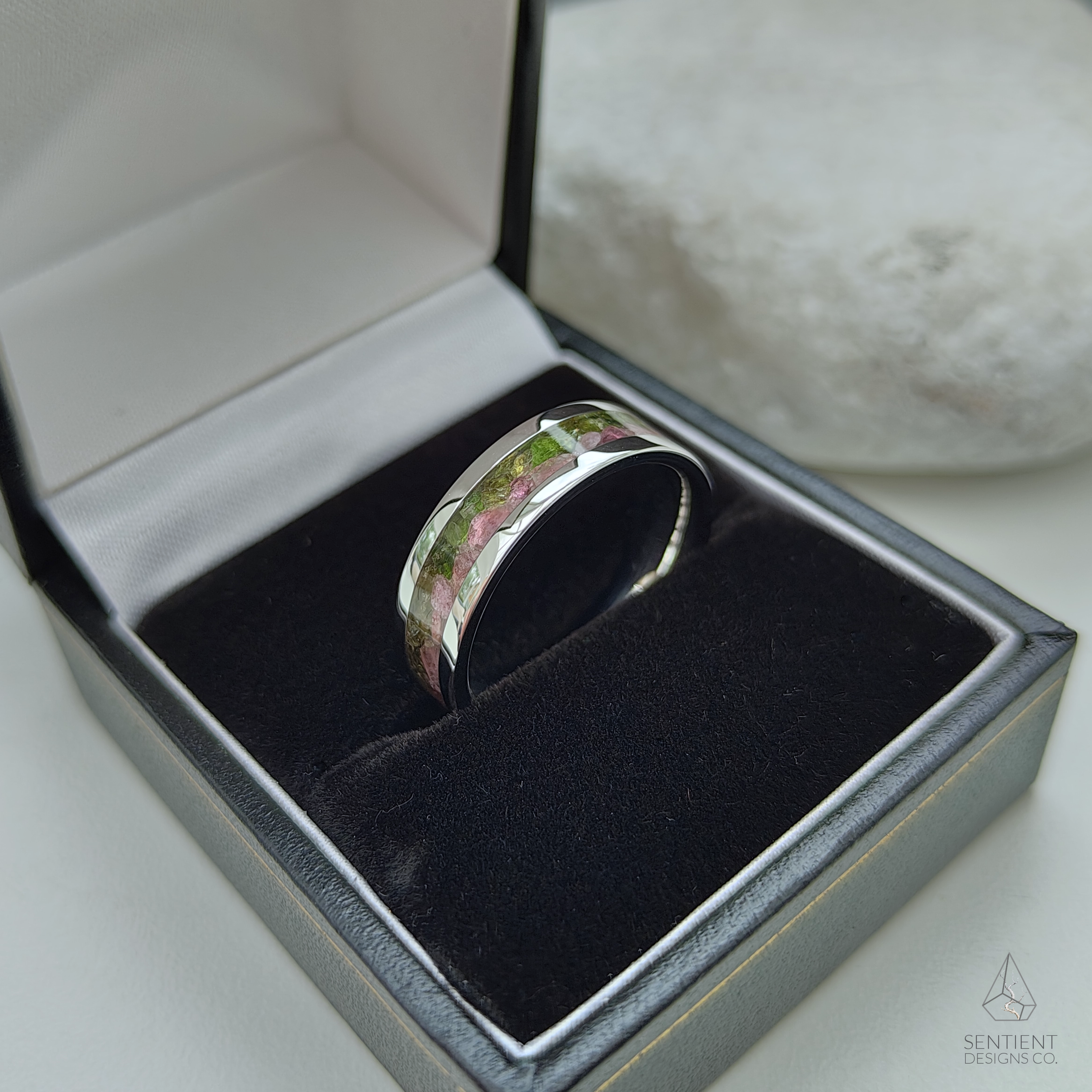 Watermelon Tourmaline Ring Boxed