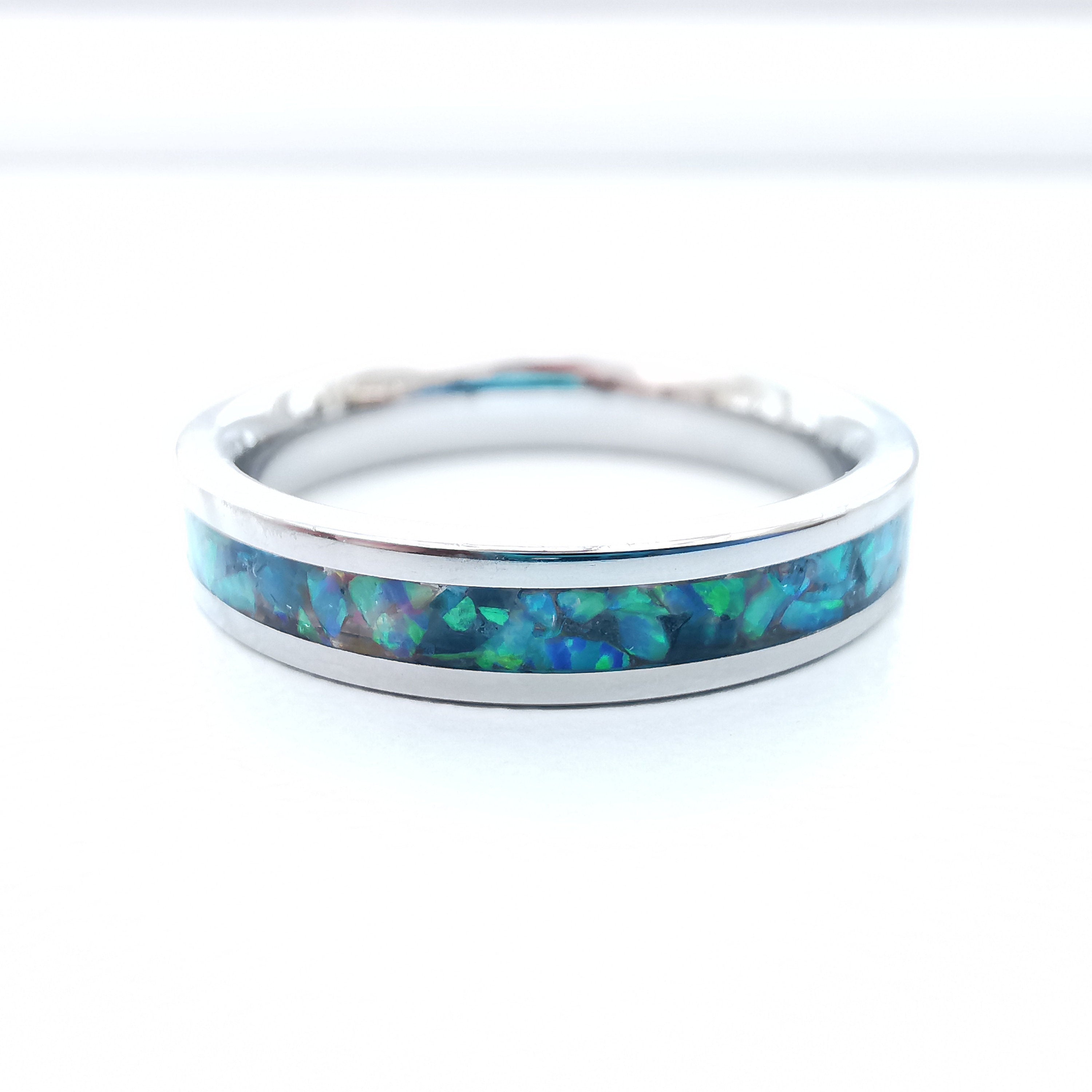 Blue Opal Ring Flat