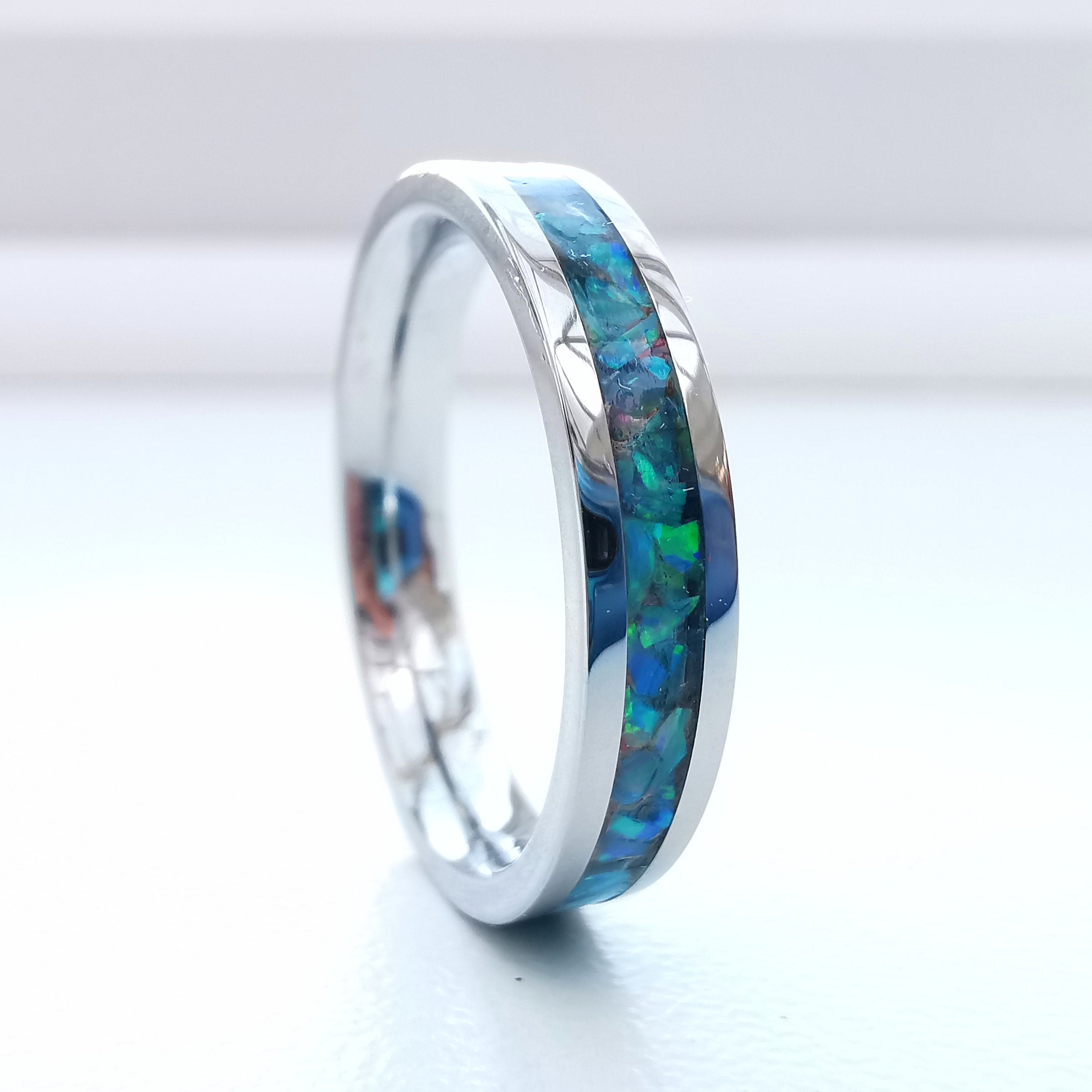 Blue Opal Ring Close