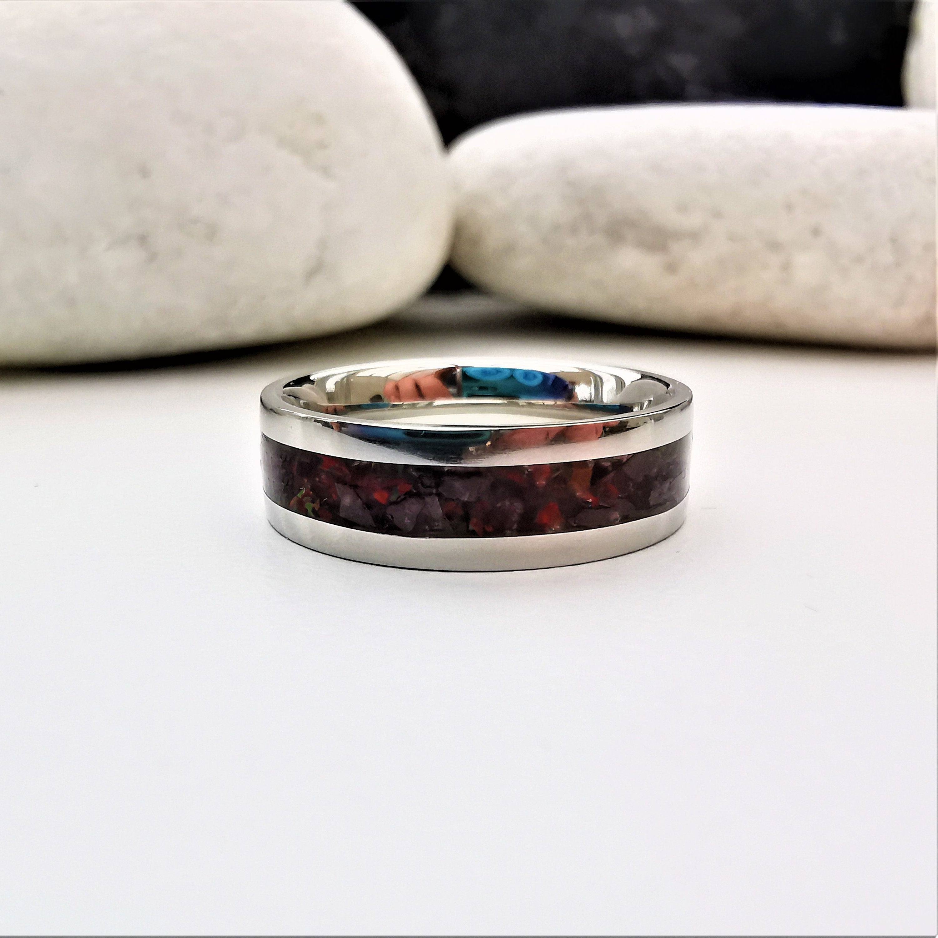 Garnet Opal Ring Flat