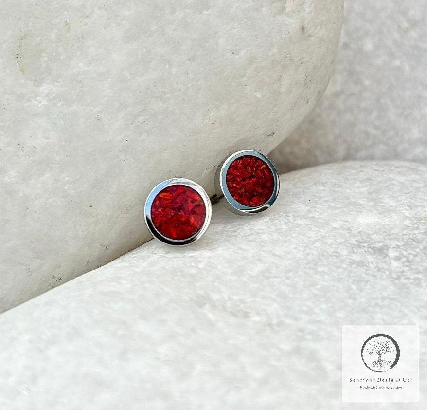 Opal Earrings Red