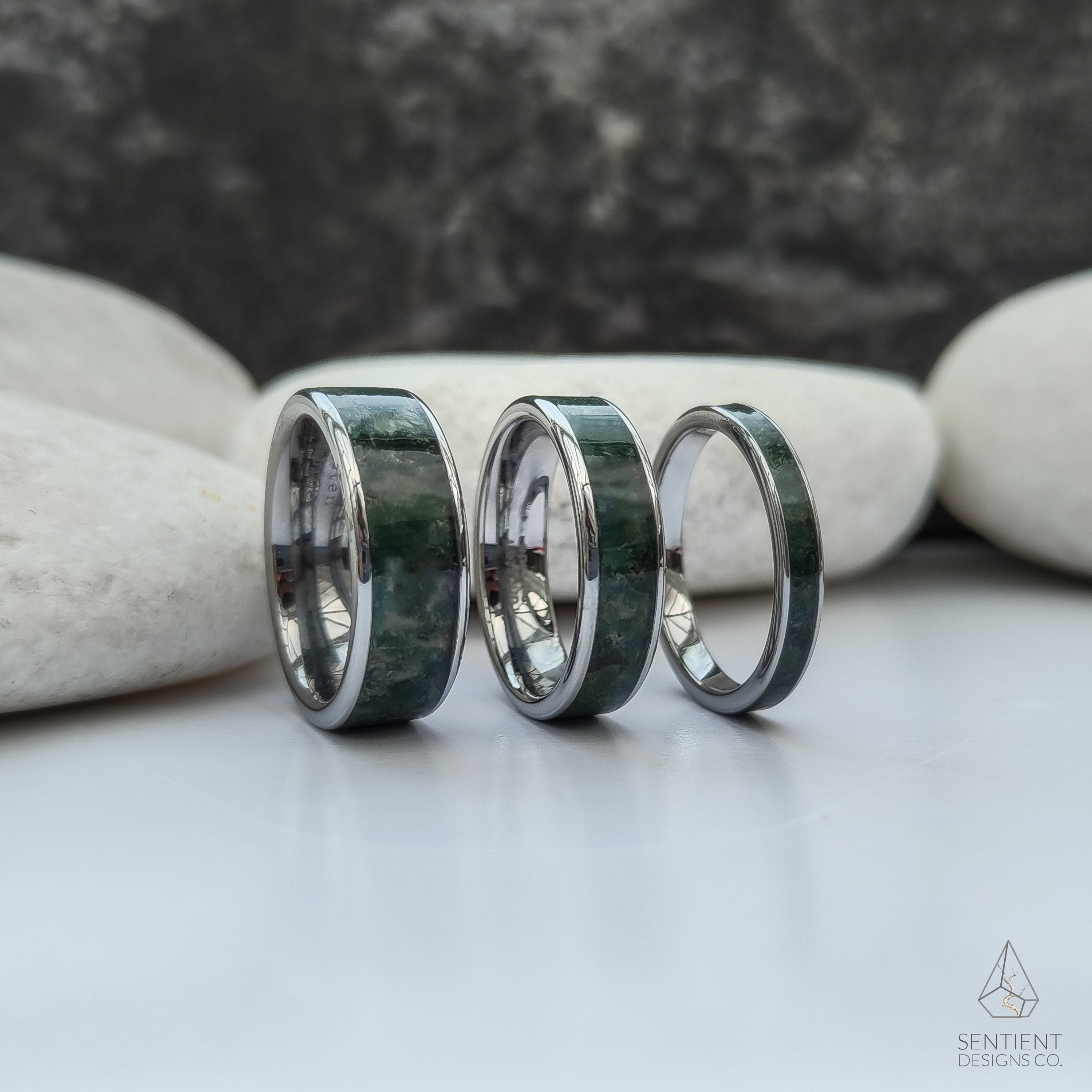 Moss Agate Ring Width Options