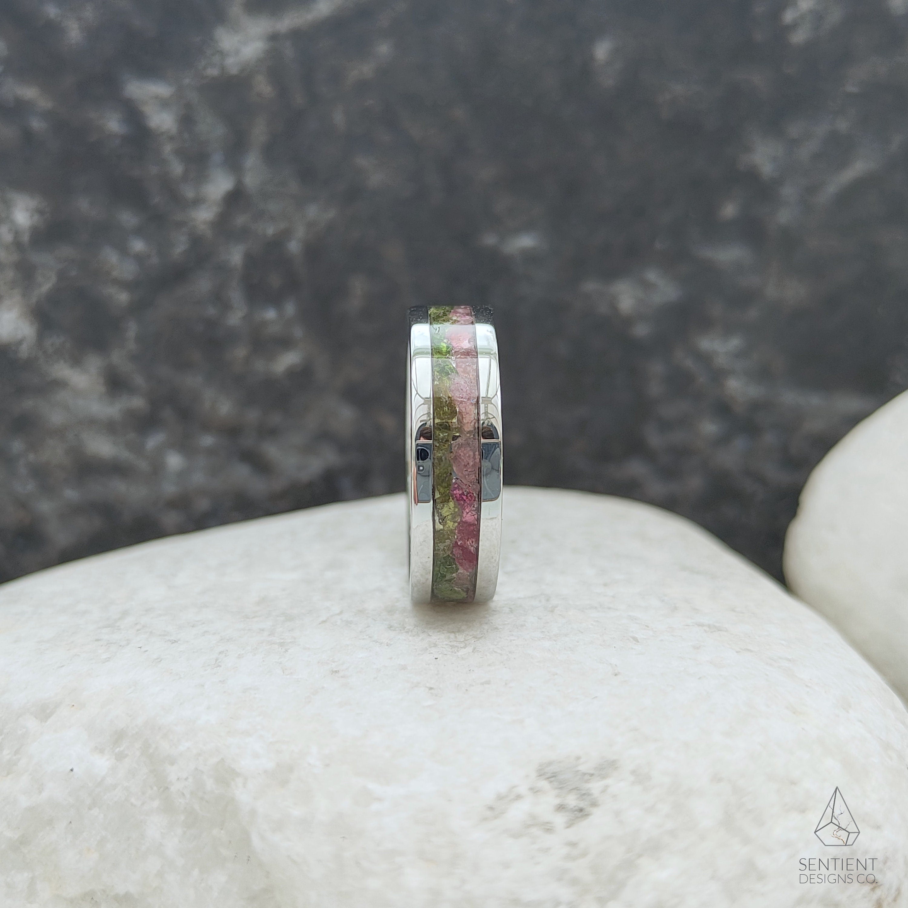 Watermelon Tourmaline Ring Detail