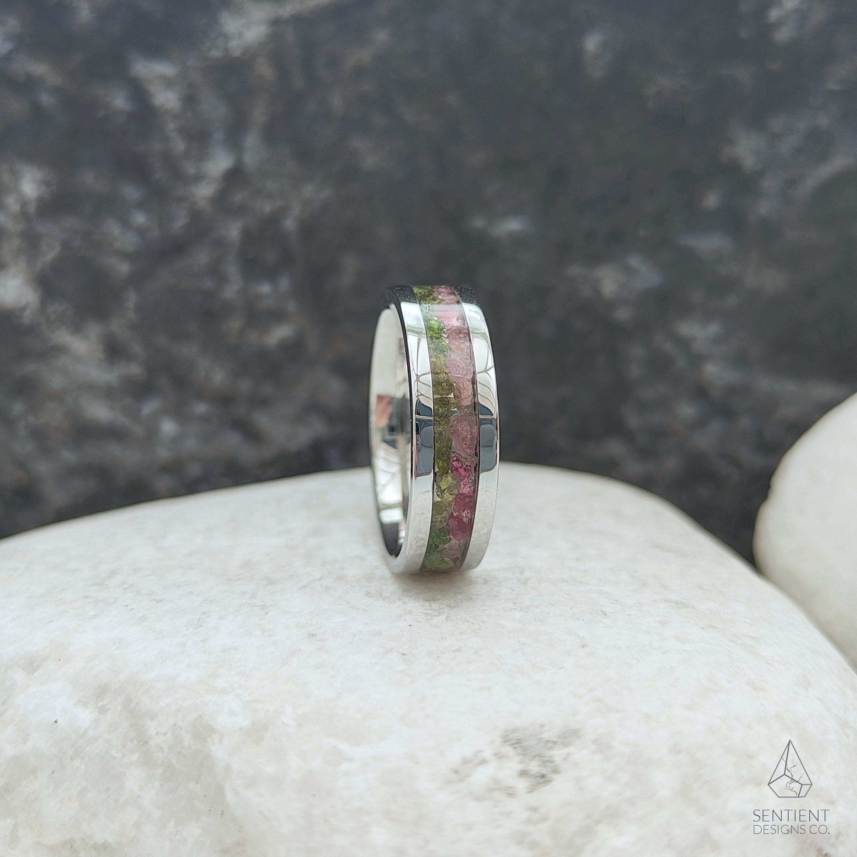 Watermelon Tourmaline Ring Close