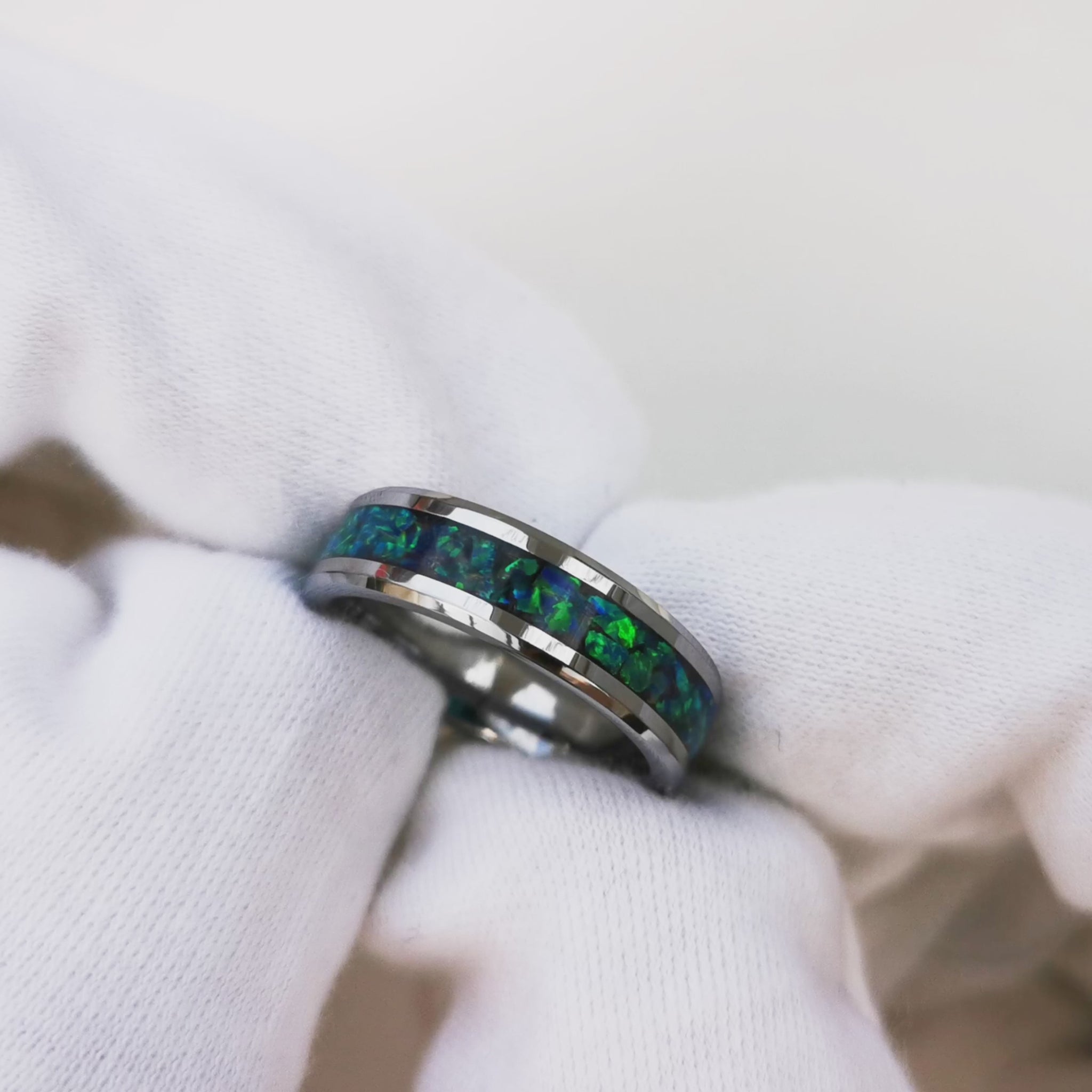 Blue Tungsten Opal Ring Video